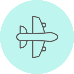 Airport icon and distance from Lanzarote Airport to SBH Royal Monica